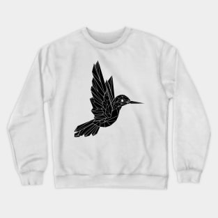 Black Polygonal Hummingbird Crewneck Sweatshirt